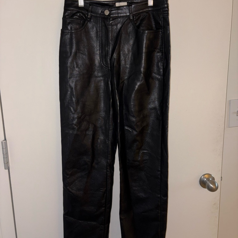 Aritzia Black Leather Pants